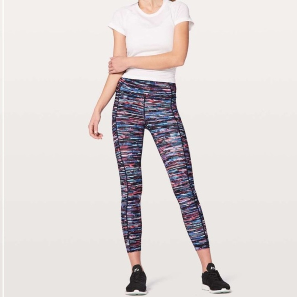 LULULEMON Fast & Free 7/8 Tight Nulux 25" in Hinshu Alpine‎ White Multi Size 12